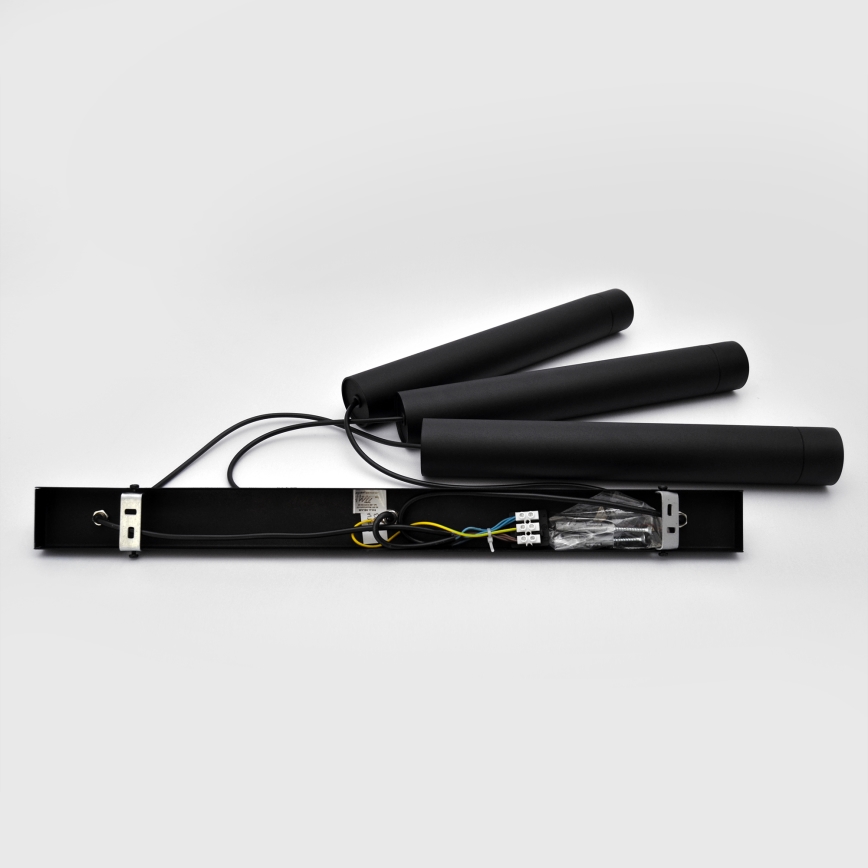 LED luster na sajli TUBA 3xGU10/4,8W/230V crna