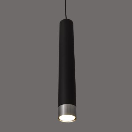 LED luster na sajli TUBA 3xGU10/4,8W/230V crna/sjajni hrom