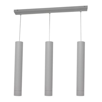 LED luster na sajli TUBA 3xGU10/4,8W/230V siva
