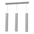 LED luster na sajli TUBA 3xGU10/4,8W/230V siva/sjajni hrom