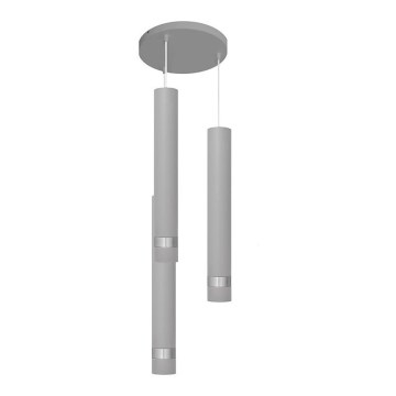 LED luster na sajli TUBA 3xGU10/4,8W/230V siva/sjajni hrom