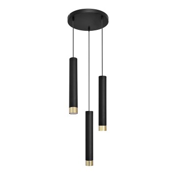 LED luster na sajli TUBA 3xGU10/6,5W/230V crna/zlatna