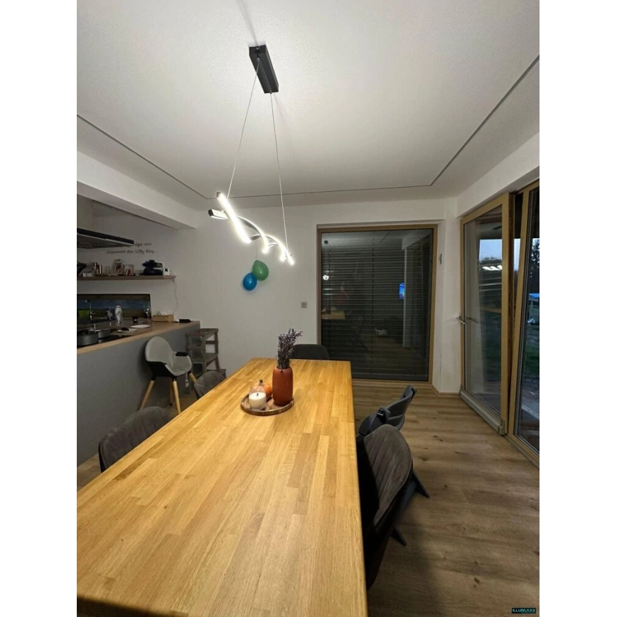 LED luster na sajli TWIST LED/37W/230V 4000K 120 cm crna