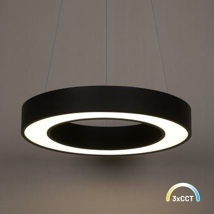 LED luster na sajli UNION LED/40W/230V 3000/4000/6500K prečnik 40 cm crna
