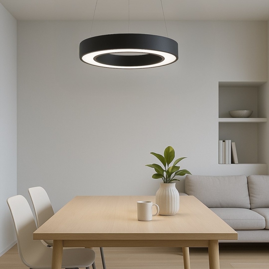 LED luster na sajli UNION LED/40W/230V 3000/4000/6500K prečnik 40 cm crna