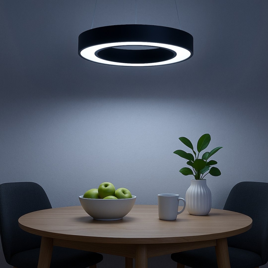 LED luster na sajli UNION LED/40W/230V 3000/4000/6500K prečnik 40 cm crna