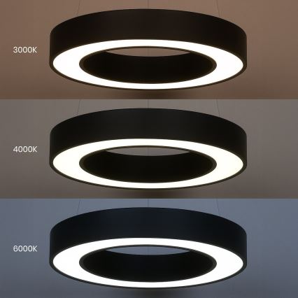 LED luster na sajli UNION LED/40W/230V 3000/4000/6500K prečnik 40 cm crna