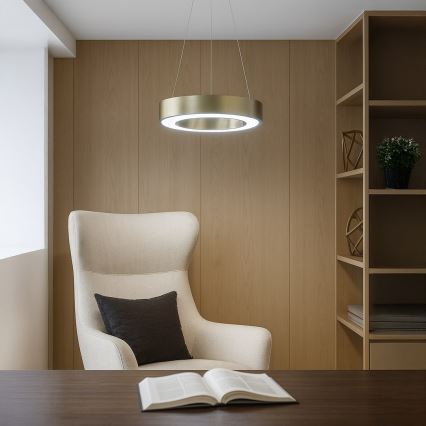 LED luster na sajli UNION LED/40W/230V 3000/4000/6500K prečnika 40 cm zlatna