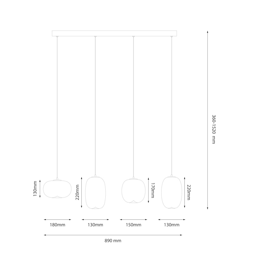 LED luster na sajli VASO LED/15W/230V crna/dimljena