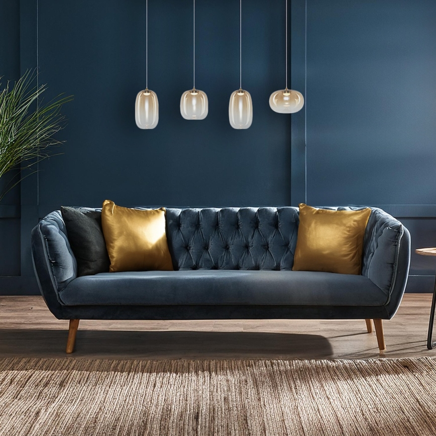 LED luster na sajli VASO LED/15W/230V zlatna/zadimljena