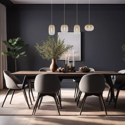 LED luster na sajli VASO LED/15W/230V zlatna/zadimljena