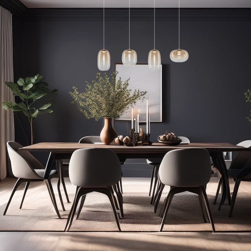 LED luster na sajli VASO LED/15W/230V zlatna/zadimljena