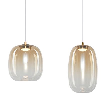 LED luster na sajli VASO LED/15W/230V zlatna/zadimljena