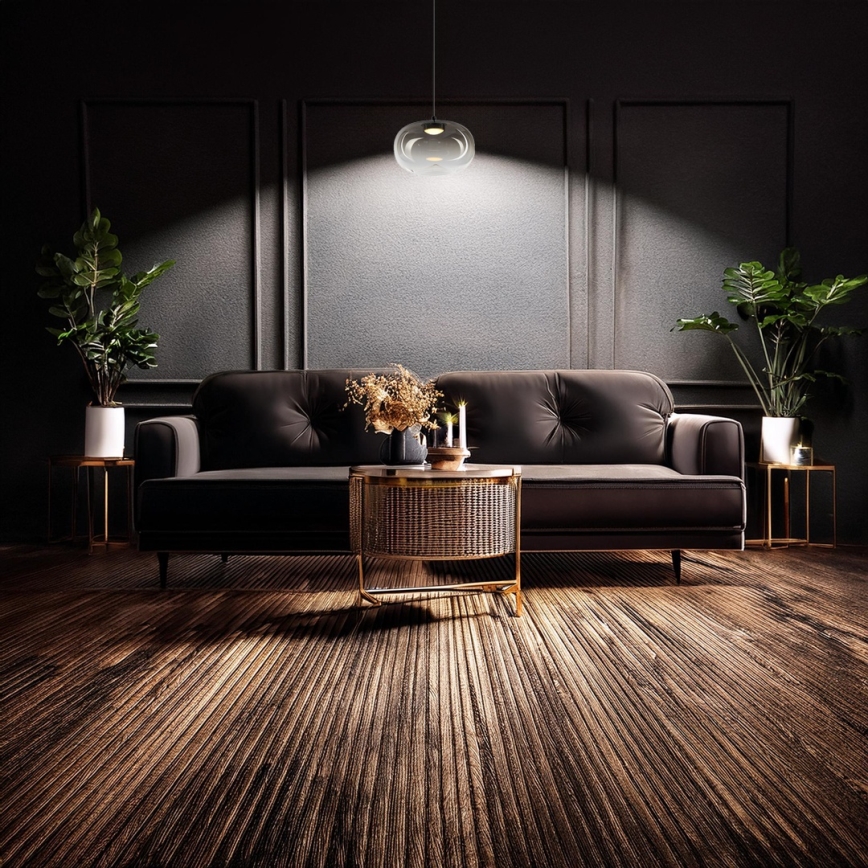 LED luster na sajli VASO LED/4W/230V preč. 18 cm crna/dimljena