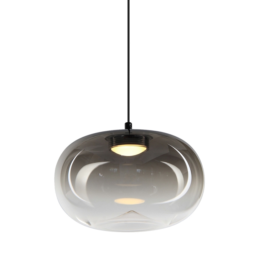 LED luster na sajli VASO LED/4W/230V preč. 18 cm crna/dimljena