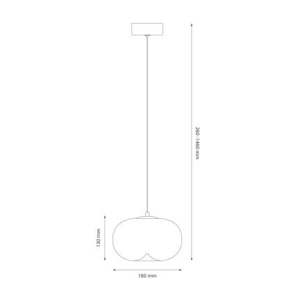 LED luster na sajli VASO LED/4W/230V preč. 18 cm crna/dimljena