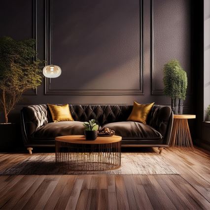 LED luster na sajli VASO LED/4W/230V, prečnik 18 cm, zlatna/zadimljena