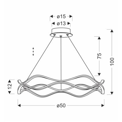 LED luster na sajli VAVE LED/28W/230V roze zlato