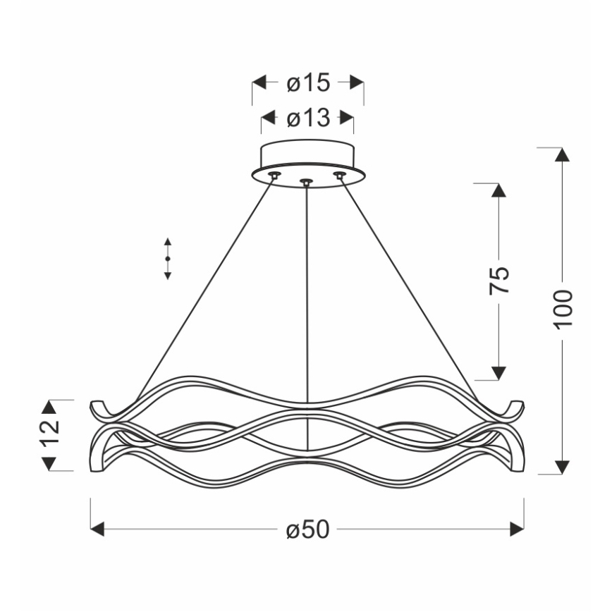 LED luster na sajli VAVE LED/28W/230V roze zlato