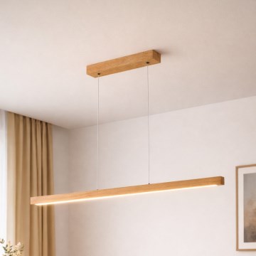 LED luster na sajli VERDE LED/18W/230V 3000K 106 cm hrast