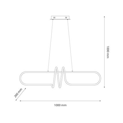 LED luster na sajli VERTIGO LED/54W/230V crna