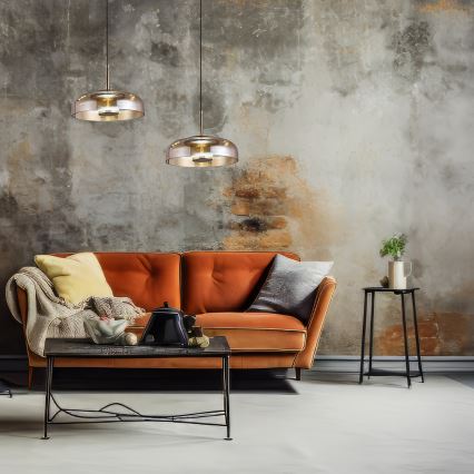 LED luster na sajli VETRO LED/6W/230V prečnik 23 cm bež/crna