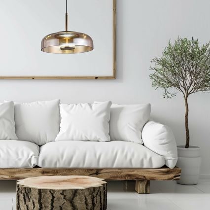 LED luster na sajli VETRO LED/6W/230V prečnik 23 cm bež/crna