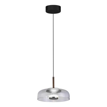 LED luster na sajli VETRO, LED 6W, 230V, prečnik 23 cm, siva/crna
