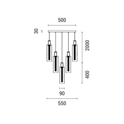 LED luster na sajli VIAL LED/60W/230V 3000K