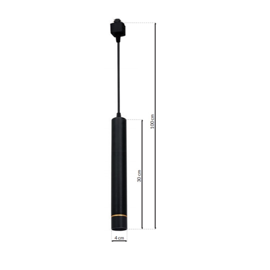 LED luster na sajli za šinski sistem TRACK PENDANT LED/3W/230V crna
