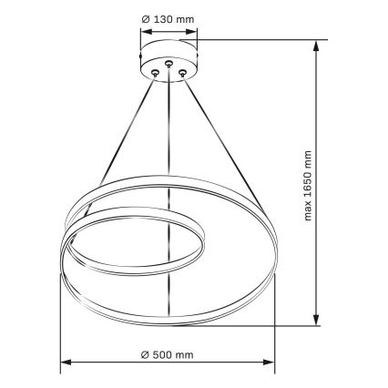 LED luster na sajli ZEFIRA LED/40W/230V 4000K, prečnik 50 cm, sjajni hrom