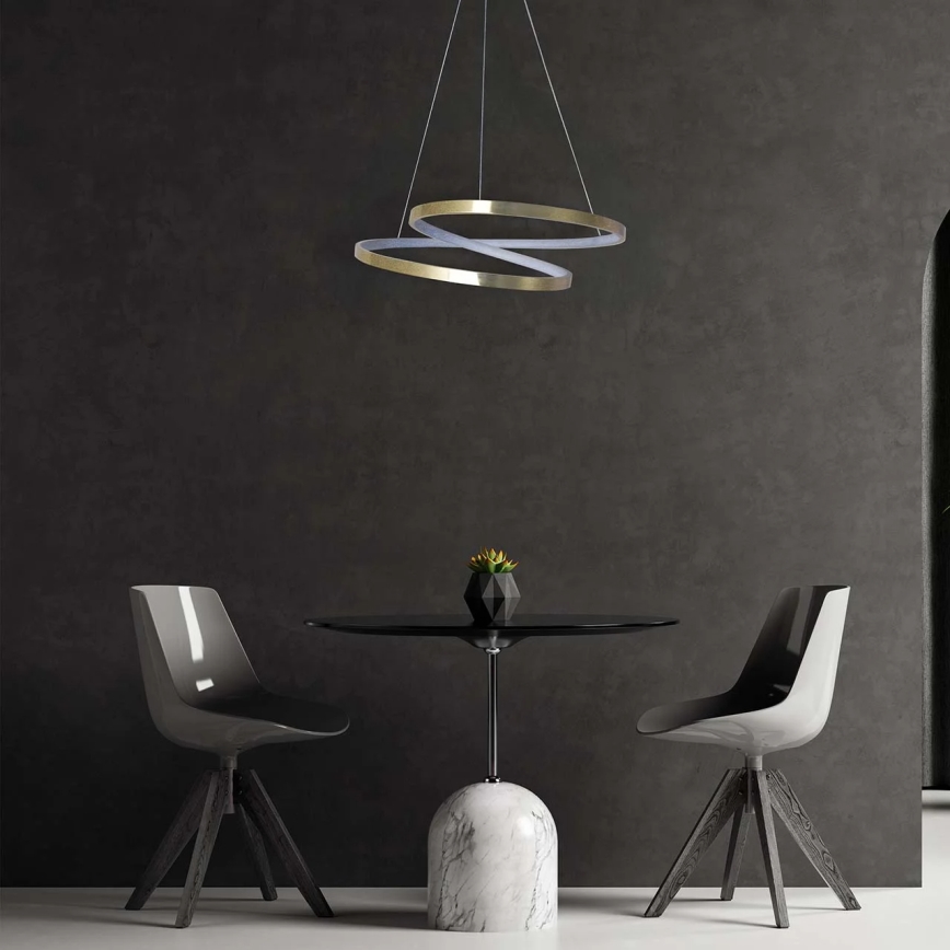 LED luster na sajli ZEFIRA LED/40W/230V 4000K, prečnik 50 cm, zlatna