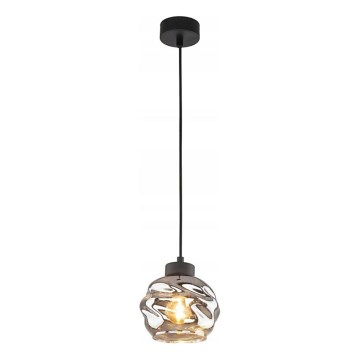 LED luster na sajli ZULIA 1xE27/15W/230V crna/zadimljena crna
