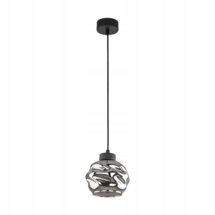 LED luster na sajli ZULIA 1xE27/15W/230V crna/zadimljena crna