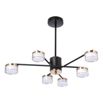 LED luster na stalku 6xLED/6W/230V 3000-6500K prečnik 59 cm zlatna/crna