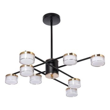 LED luster na štangi 8xLED/6W/230V 3000-6500K prečnik 68 cm zlatna/crna