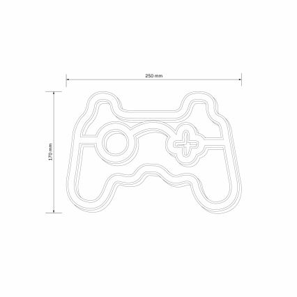 LED neonska zidna dekoracija GAME LED/3W/3xAA USB plava