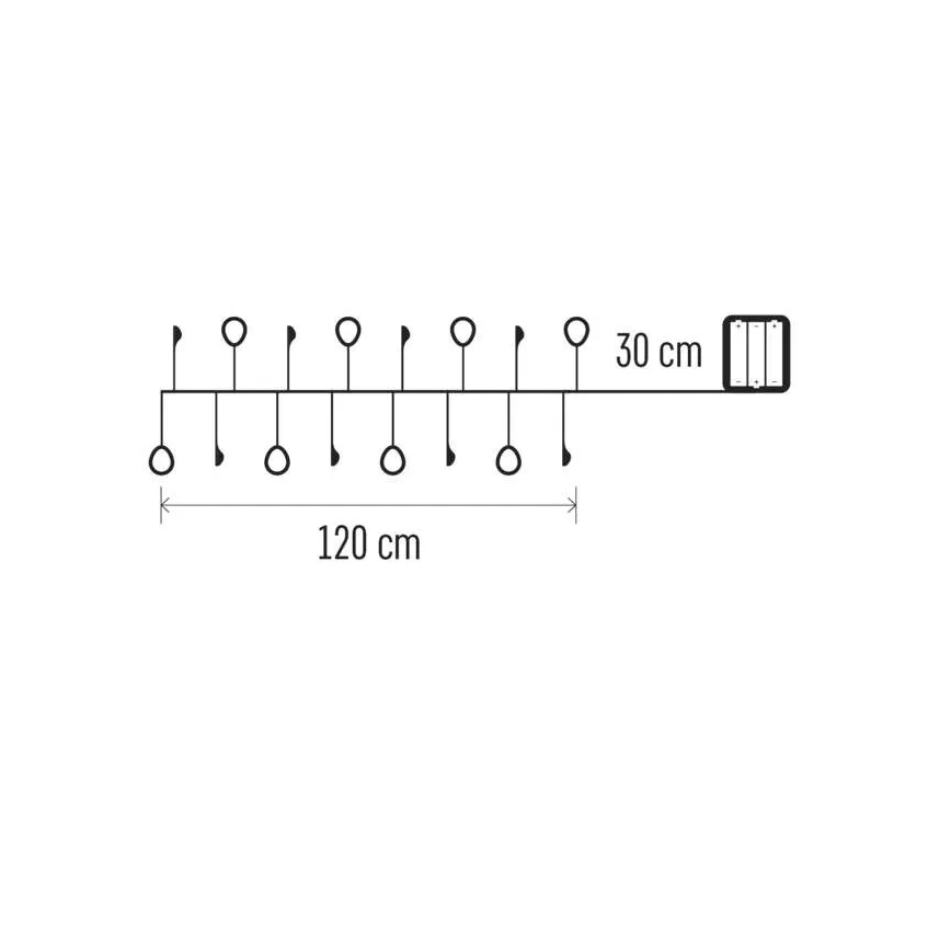 LED niz 40xLED/3xAA 1,5 m topla bela svetlost