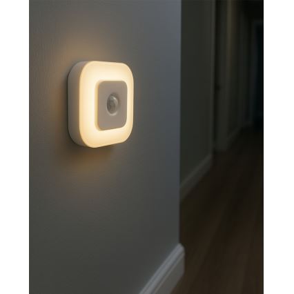 LED Noćno svetlo sa senzorom LED/0,5W/4,5V 3xAAA bela
