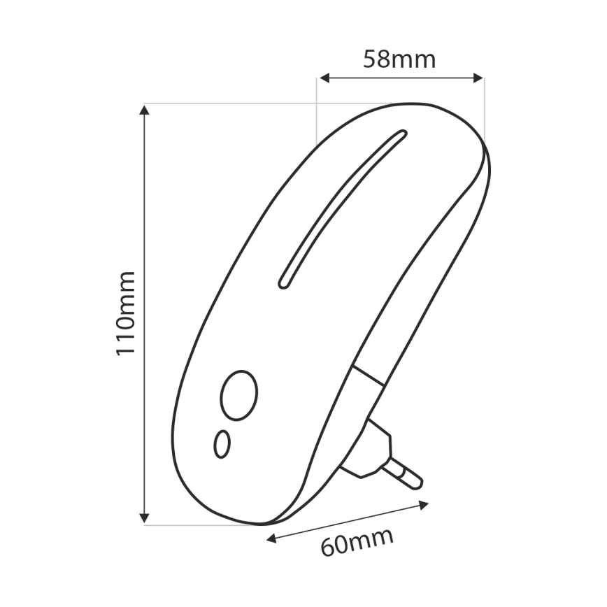LED noćno svetlo sa senzorom LED/1W/230V belo