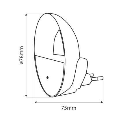 LED noćno svetlo sa senzorom sumraka LED/0,5W/230V belo