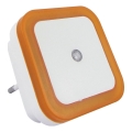 LED noćno svetlo sa senzorom sumraka LED/0,5W/230V narandžasto