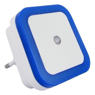 LED noćno svetlo sa senzorom sumraka LED/0,5W/230V plavo