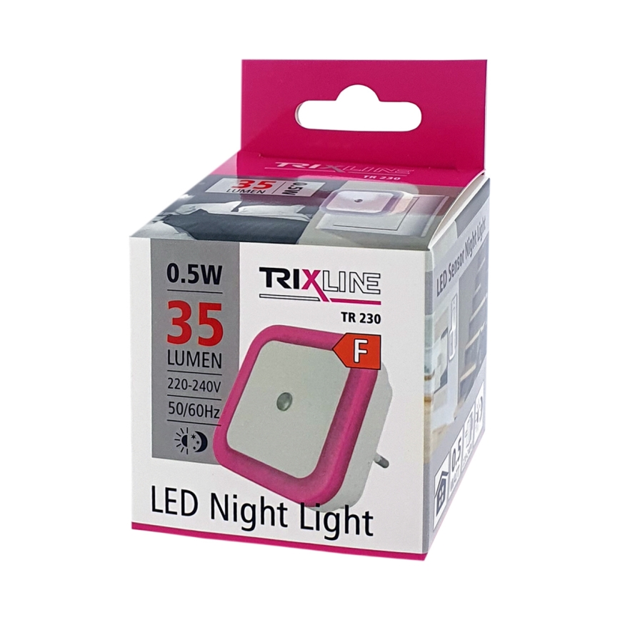 LED noćno svetlo sa senzorom sumraka LED/0,5W/230V ružičasto