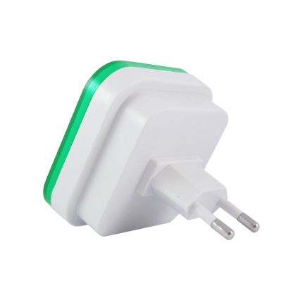 LED Noćno svetlo sa senzorom sumraka LED/0,5W/230V zelena