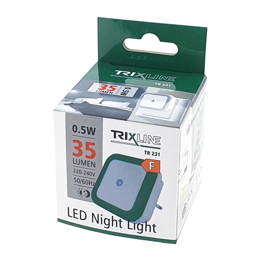 LED Noćno svetlo sa senzorom sumraka LED/0,5W/230V zelena