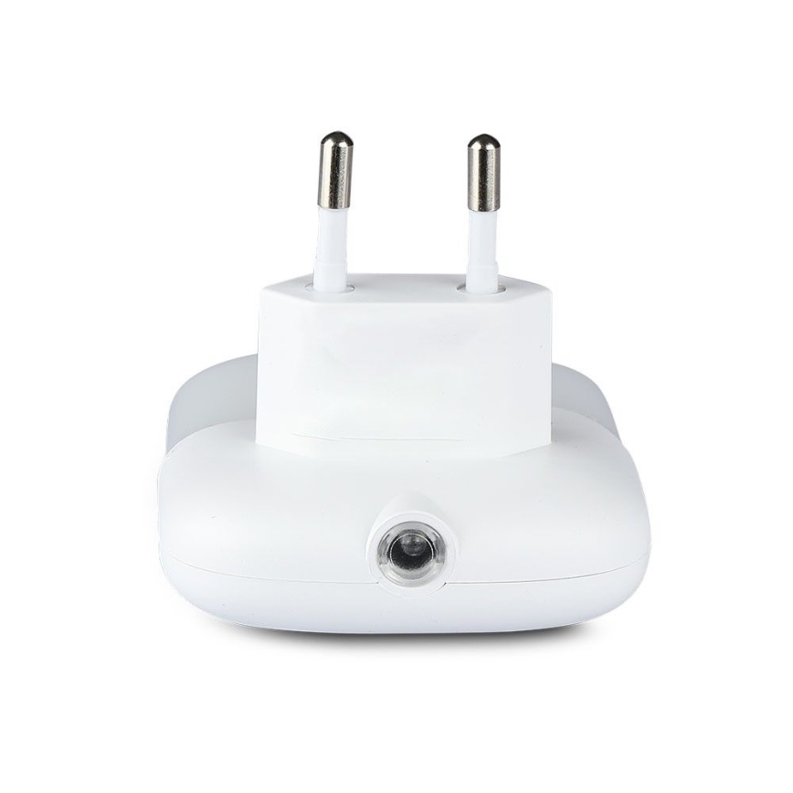 LED noćno svetlo sa senzorom sumraka za utičnicu, 2x USB, 0,45 W, 230 V, 3000 K
