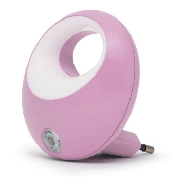 LED noćno svetlo sa senzorom za utičnicu LED/1W/230V roze