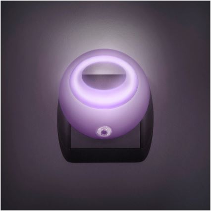LED noćno svetlo sa senzorom za utičnicu LED/1W/230V roze