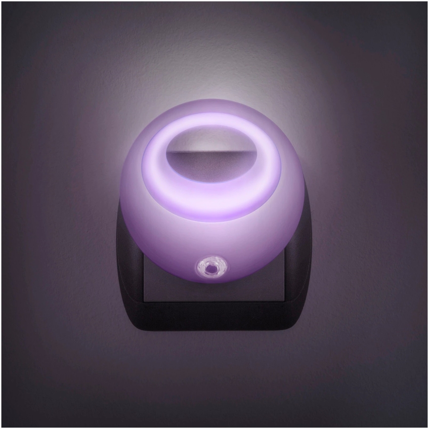 LED noćno svetlo sa senzorom za utičnicu LED/1W/230V roze